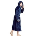 thumbnail image 5 of Men’s Hooded Shower Robe - Polyester Full-Length Warm Kimono, 5 of 6