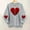 01 Gray, variant on Women's Oversized Hoodless Sweatshirt with Heart-Shaped Letter Print Round Neck Long Sleeves - Valentine's Day Fashionable Casual Comfort Top