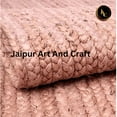 thumbnail image 4 of Jaipur Art And Craft Pink Area Cotton Rug Round Hand Braided Round Natural Modern Rug for Home Décor (7x7 Sq Ft), 4 of 6