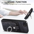 thumbnail image 2 of for iPhone 7 / 8 / SE 2020 / SE 2022 Wallet Case with Elastic Card Holder,Premium PU Leather Shockproof TPU Bumper 360° Rotation Finger Ring Holder Kickstand Anti-Scratch Protective Phone Case,Black, 2 of 9