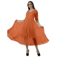 thumbnail image 2 of Moomaya Robes Maxi à Manches Longues Femmes Robes d'Été Unies Robe Maxi, 2 of 6