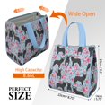 thumbnail image 3 of French Bulldog and Flower Insulated Lunch Bag for Women & Adults,Large Portable Soft Cooler Lunch Bag,Thermal Food Storage Tote with Pearl Cotton,8.66L,8.75x5.75x9.5 Inch, 3 of 6