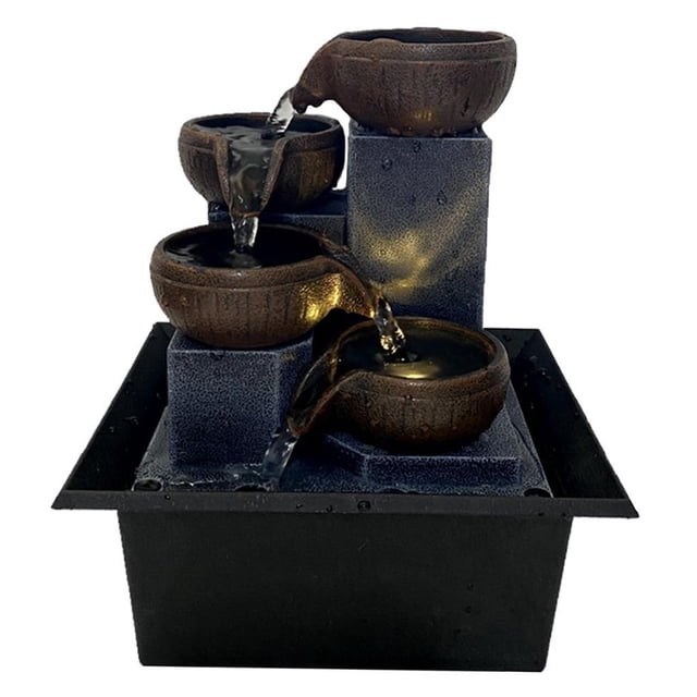 Matsuzay 1pc Fuente de Feng Shui Adornos Cascada Tamaño pequeño Decoración Artesanía Humidificadores