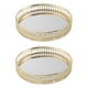 thumbnail image 1 of 2X Bandeja de Almacenamiento de Joyas de Hierro Dorado Espejo de Vidrio Organizador de Maquillaje Bandeja 17,5cm, 1 of 8