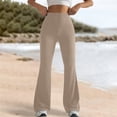 thumbnail image 2 of Yoga Pants Women, Audhol 2025 Womens High Waist Leggings Regular Solid Flared Pants Active Workout Yoga Pants Trousers Flare Leg Yoga Pants Khaki XL, 2 of 5