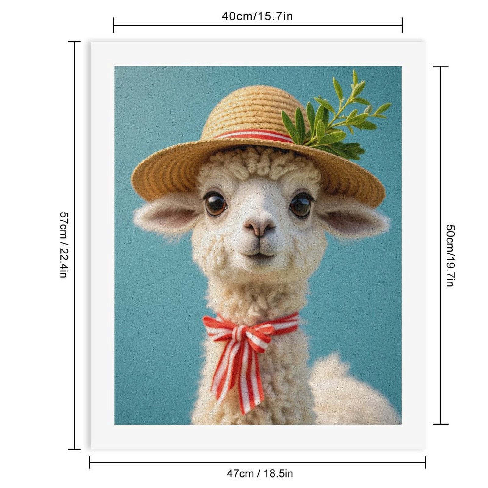Paint by Numbers Kit for Adults, Adorable Alpaca With Straw Hat Paint by Numbers, Easy Paint by Numbers Kit for Adults Beginner, DIY Adult Paint by Number Kits on Canvas, Home Decor