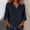 Dark Blue, variant on Blouses Ladies Summer Tops Cotton Solid Casual Side Slit Hem Notch Neck Relaxed Fit 3/4 Sleeve Dolman Beach Purple