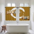 thumbnail image 4 of Japanese Style Kitchen Curtains 45 Inch Length, Brown Country Vintage Owl Birds Branches Tiers Curtains for Bathroom Bedroom Cafe, Light Filtering Small Window Treatment Drapes 2 Panels 42"Wx45"L, 4 of 8