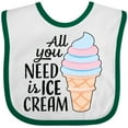 thumbnail image 3 of Inktastic All You Need is Ice Cream with Ice Cream Cone Boys or Girls Baby Bib, 3 of 4