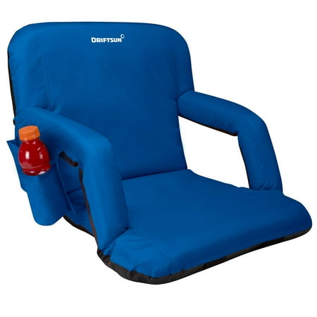 Sports Bleacher Chair - Driftsun Stadium Seat Reclining Bleacher Chair Folding with Back / Sport Chair Reclines Perfect For Bleachers Lawns and Backyards