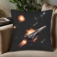 thumbnail image 5 of Set of 2 18x18in Throw Pillow Covers - Stylish Space Scene with Futuristic Spacecraft & Celestial Body Design for Couch Bed Car, 5 of 8