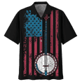thumbnail image 5 of Camisa hawaiana con estampado 3D de guitarra de banjo para hombre, blusa con botones de instrumento musical, solapa suelta, manga corta, hawaiana, 5 of 5