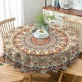 thumbnail image 2 of Boho Floral Curtains Rustic Vintage Ethnic Geometric Round Bohemian Pattern for Home Kitchen Dining Room Tablecloths Outdoor Picnic Cloths Round 60in, 2 of 6