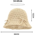 thumbnail image 2 of CoCoMangos Bow Tie Sun Hat for Women Summer Crochet Wide Brim Bucket Hat Foldable Beach Hat Fashion Y2k Packable Knitted Cap, 2 of 4