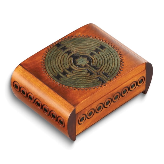 Handcrafted Solid Wood Carved Maze Secret Puzzle Box QGM16143