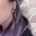 thumbnail image 4 of Visland 1Pc Unisex Punk Cross Drop Long Chain Cartilage Stud Earring Piercing Jewelry, 4 of 8