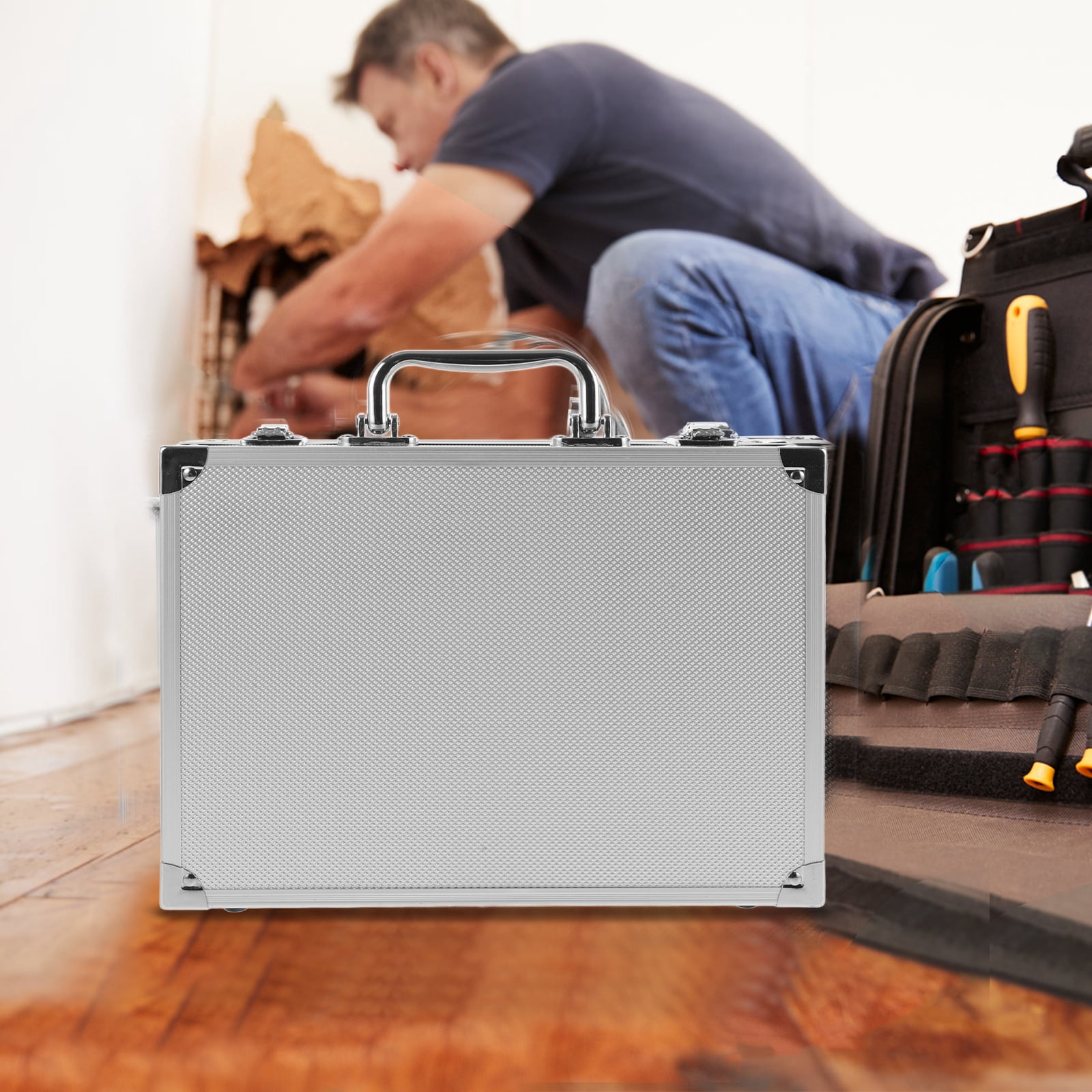 Worgeous Toolbox Bag Jumbo Case Aluminum Briefcase Silver