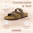 thumbnail image 3 of Cushionaire Lizzy Cork Footbed Womens Sandals - Comfortable Braided Summer Slip On Slide Sandals for Women 2025, 3 of 15