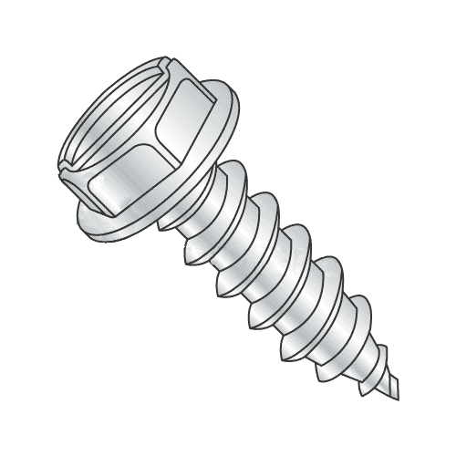 #10 x 3/4" Type A Self-Tapping Screws / Slotted / Hex Washer / Stainless Steel 316 (Quantity: 3000 pcs)