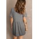 thumbnail image 1 of ABPHQTO Vestido tipo camiseta gris con cintura alta y estampado floral para mujer, 1 of 3