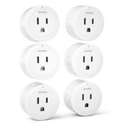 Ecoey Smart Plug - Smart Home Wi-Fi Outlet with Timing and Appointment Function, Smart Plugs with Alexa and Google Home for Voice Control, Familywell Pro/Tuya APP, ETL Listed, GW2001, 6 Packs