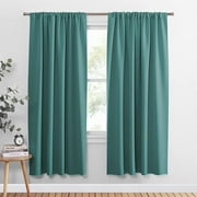 P5HAO Light Blocking Curtains - Home Decoration Room Darkening Thermal Insulated Blackout Window Treatments/Draperies Protect Privacy, 52 W x 63 L, Sea Teal, 2 PCs Sea Teal 52"W X 63"L