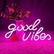 thumbnail image 4 of Letrero de neón rosa Good Vibes, luces de neón para dormitorio, letreros de neón LED para decoración de pared, 4 of 4