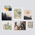 thumbnail image 2 of PixonSign Framed Canvas Print Wall Art Set - Wildflower Forest Bouquet Landscape Poster Art - Geometric Print Gallery Set of 7 Leaves Illustrations Digital Art Wall Décor for Home - White, 2 of 5