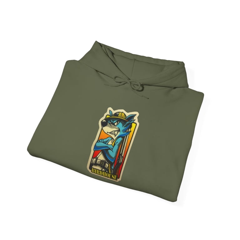 Birdhouse Wolf Skateboarding Vintage Retro 90s Skate Hoodie Design