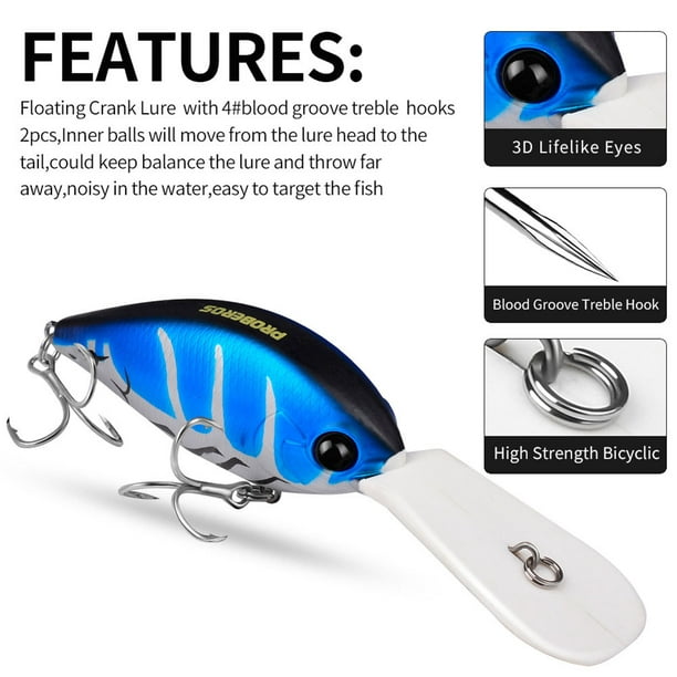 12.5cm-24.5g Fishing Lure With Treble Hooks Artificial Crank Hard