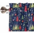 thumbnail image 5 of Christmas Blue Kitchen Curtains and Valances Set, Rod Pocket Curtains Tier Farmhouse Window Curtains 24 Inch Length, Xmas Green Red Pine Trees Snowflake 3 Piece Kitchen Curtains Set, 5 of 6