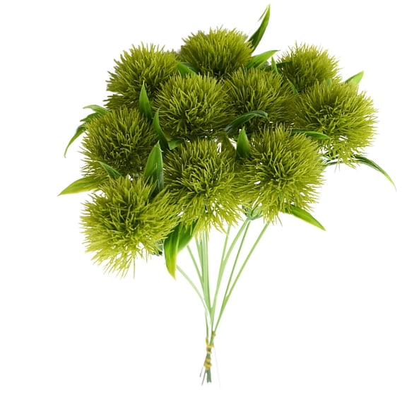 10 Pcs Dandelion Artificial Flowers, Artificial Flowers for Decoration Fake Plants Bouquet Plastic Flowers for Home Decoration Wedding Decor Flower Arrangement Green