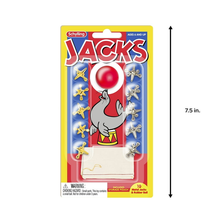 Schylling Old Fashioned Metal Jacks & Rubber Ball Game, Novelty