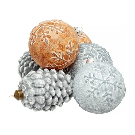 Holiday Time Faux Cement Christmas Ornaments, Set of 6 - Walmart.com