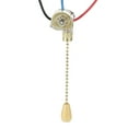 thumbnail image 3 of Uxcell 3 Way Fan Light Switch with Golden Pull Chain and Wood Knob Metal Black 1pcs, 3 of 5