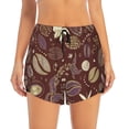 thumbnail image 4 of Lsque Coffee and Flowers Printed Women's Running Shorts with Liner Pockets,Elastic Quick Dry Workout Athletic Gym Yoga Shorts,Womens High Waist Shorts-Medium, 4 of 9