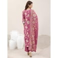 thumbnail image 3 of Libas Printed Silk Blend Straight Kurta With Trousers and Dupatta - Indian Ethnic Traditional Wear Kurta Set, 3 of 8