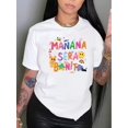 thumbnail image 1 of Carnaval Cartoon & Letter Casual T-Shirt, Crew Neck Short Sleeves Slight Stretch Sports Tee, Women's Activewear & Music Festival graphic, 1 of 6