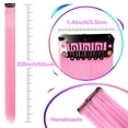 thumbnail image 2 of Extensiones de cabello YONGSHENG 12 piezas rosa con clip sintético recto 22 pulgadas, 2 of 4