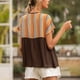 thumbnail image 5 of Camiseta de mujer Camiseta étnica de manga corta con cordones huecos Top casual de verano, Marrón, S Inevent AP001227-13, 5 of 7