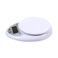 thumbnail image 1 of White Plastic Kitchen Scale with 5KG Capacity and 1g Precision, Multi-Unit Switchable, 130x165x33mm Size, Battery Not Included (2*AAA Required), Ideal for Cooking and Baking, Gift Box Packaging, 1 of 6