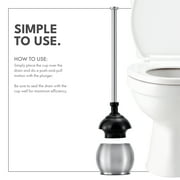 ToiletTree Products Stainless Steel Plunger Heavy Duty Toilet Plunger with Holder Set