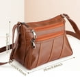 thumbnail image 2 of Menolana 2xLadies Cross Body Bag PU Leather Bag Shoulder Handbag Long Strap Brown, 2 of 11