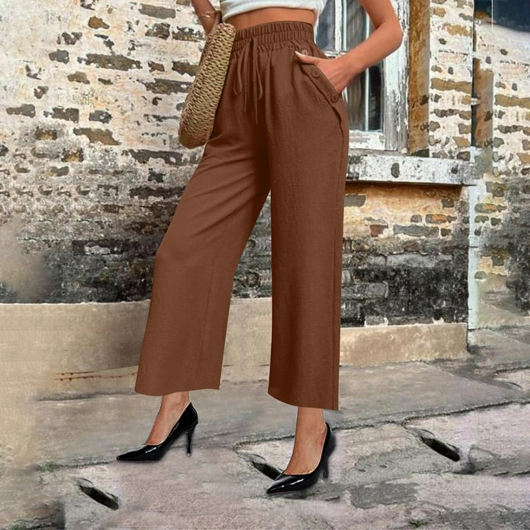 UAMVSH High Waist Pants for Women Summer Lightweight Drawstring Work Dress Pants with Pockets Soft Casual Wide Leg Yoga Sweatpants - Walmart.com UAMVSH High Waist Pants for Women Summer Lightweight Drawstring Work Dress Pants with Pockets Soft Casual Wide Leg Yoga Sweatpants - Walmart.com