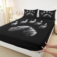 thumbnail image 3 of Homewish Cartoon Bear Print Full Size Sheets,Woodland Animal Bed Sheets,Black White Sheet Sets For Kids,Ultra Soft Home Decor,4pcs, 3 of 7