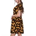 thumbnail image 2 of Susaid Peanuts5 Pattern Women's Casual Floral Print Crewneck Short Sleeve A Line Boho Maxi Dress, 2 of 6