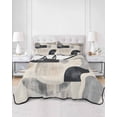 thumbnail image 3 of Modern Grey Beige King Size Down Alternative Comforter, Lightweight Comforter Quilt Bedding Set with Pillow Shams Abstract Geometric Textured All Seasons Bed Comforter Duvet Insert 96"x106", 3 of 7