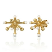 Michelle Campbell Jewelry Women's Astral Stud Earrings, Brass with 14k Yellow Gold overlay and faux pearl details