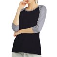 thumbnail image 2 of Sofra/Cottonbell Women Jersey Raglan 3/4 Sleeve Baseball Tee Shirts Top, 2 of 3