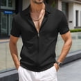 thumbnail image 2 of XIAOCHA Men’s Lightweight Breathable Textured Full Zip Short Sleeve Shirt Slim Fit Casual Daily Polo, 2 of 5